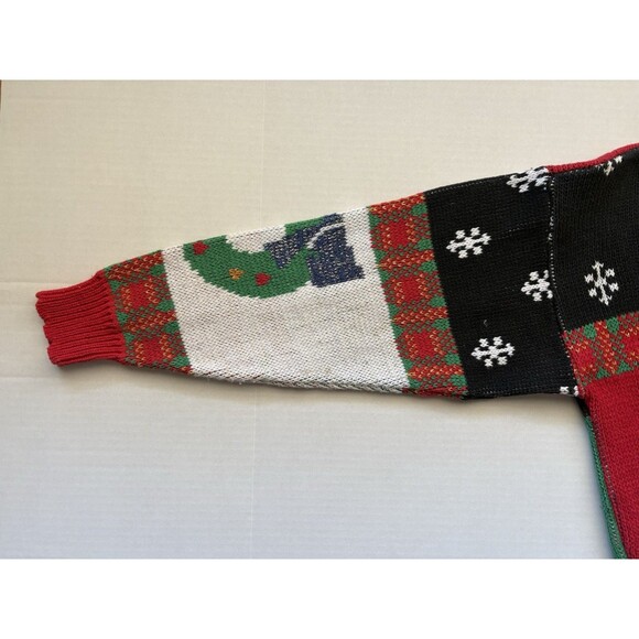 Vintage 90s Bonnie Noble Women's Size M Ugly Christmas Cardigan Button Sweater - Picture 7 of 12